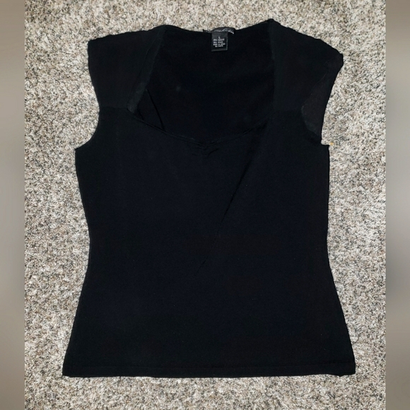 Lillie Rubin| Vintage Fitted Blouse with Sheer Sleeves - Picture 1 of 5